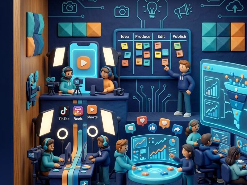 social content studio — conceptual editorial artwork, study visual 2
